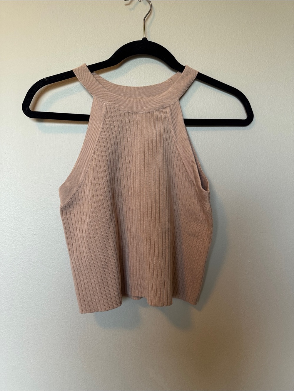 She + Sky Ribbed Halter Tank Top